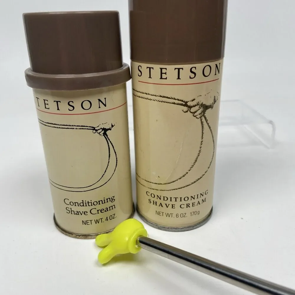 Stetson Conditioning Shave Cream Can 6oz & 4oz Vintage By Coty